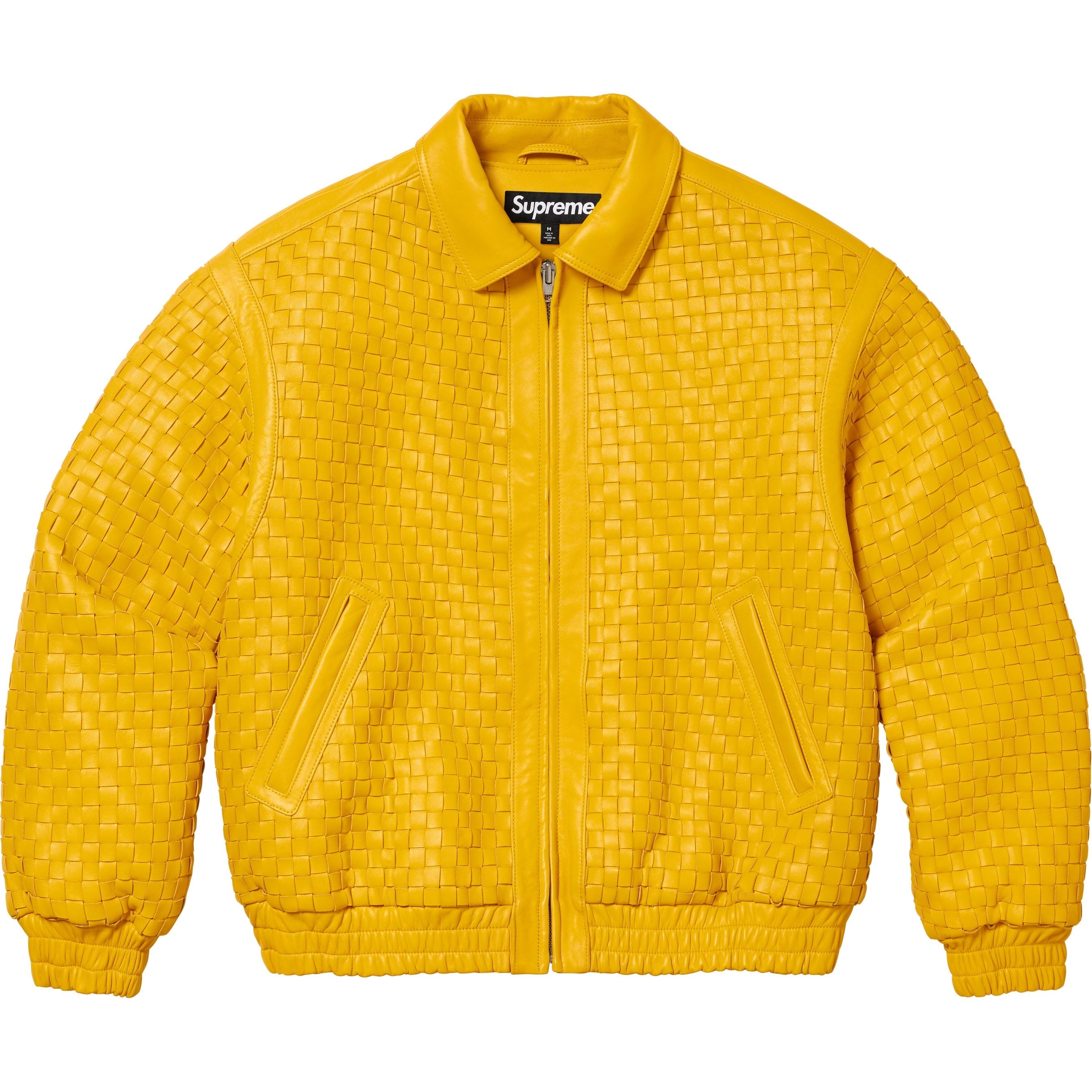 Woven Leather Varsity Jacket view 14